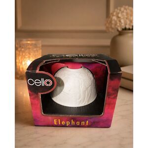 Cello White Ceramic Elephant Tea Light Candle Holder – Decorative Home Accent